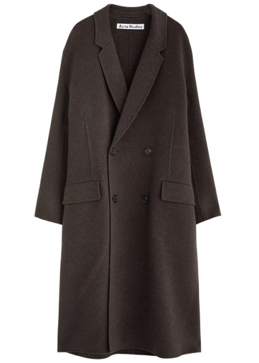 ACNE STUDIOS Herringbone-weave wool-blend coat | Harvey Nichols