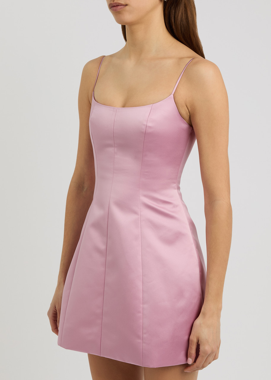 Blumarine Satin Mini Dress In Pink