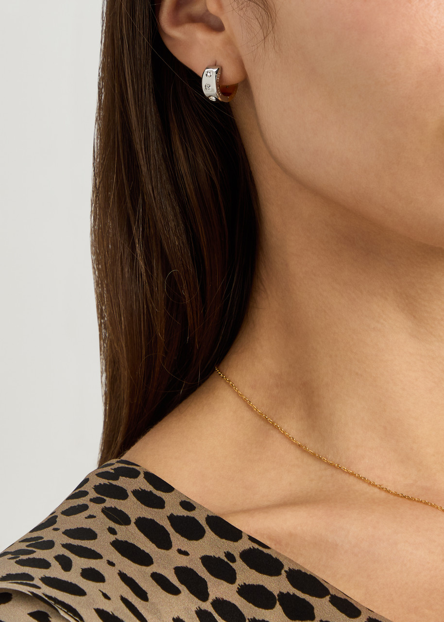 Kate Spade New York Set In Stone Crystal-embellished Hoop Earrings In Gold
