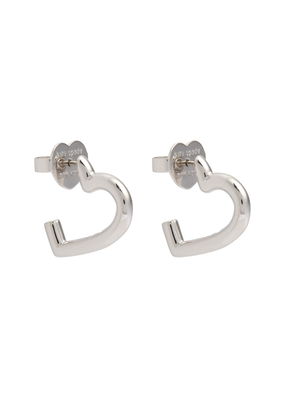 Kate Spade New York Heart You Hoop Earrings In Silver