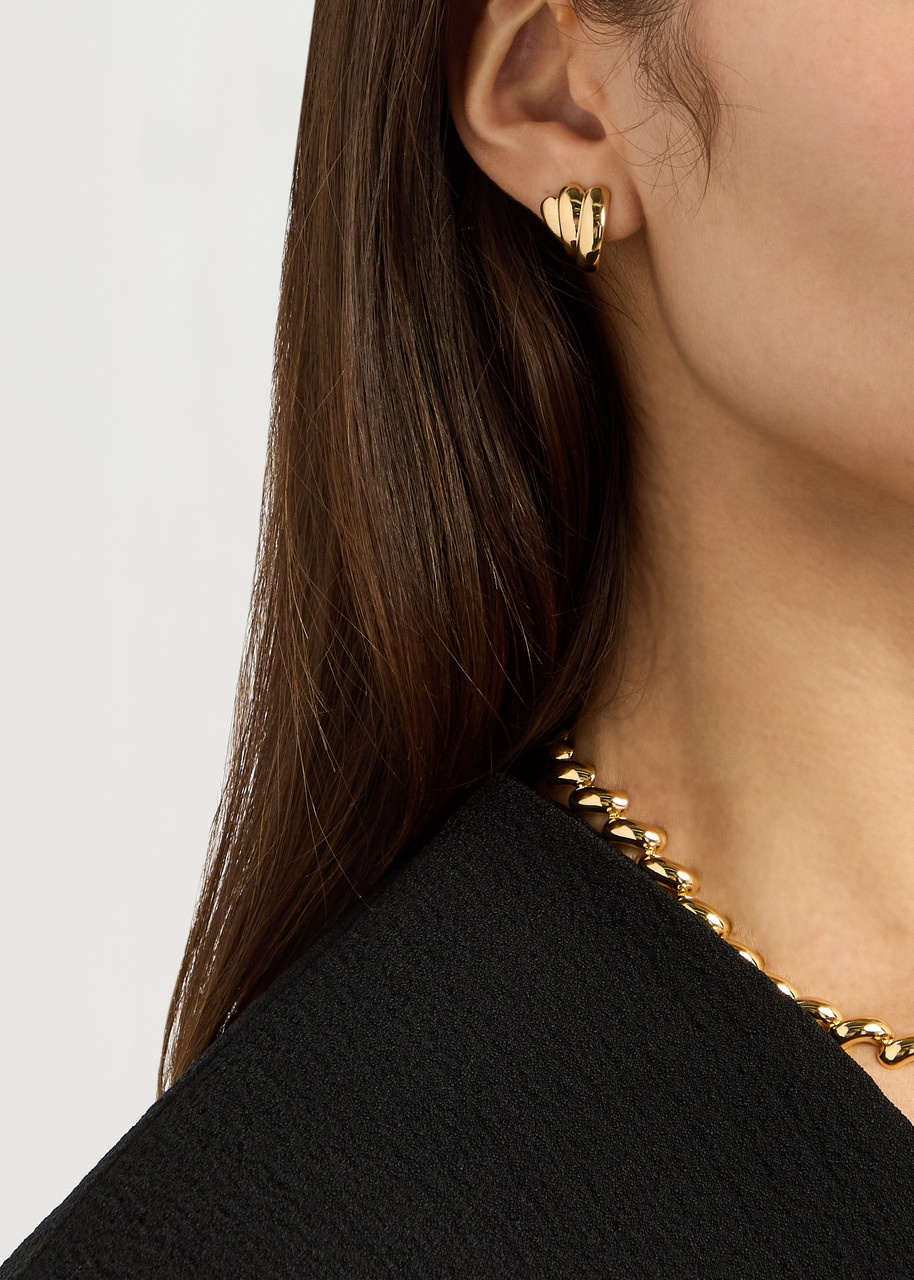 Lie Studio The Magda 18kt Gold-plated Stud Earrings In Gold
