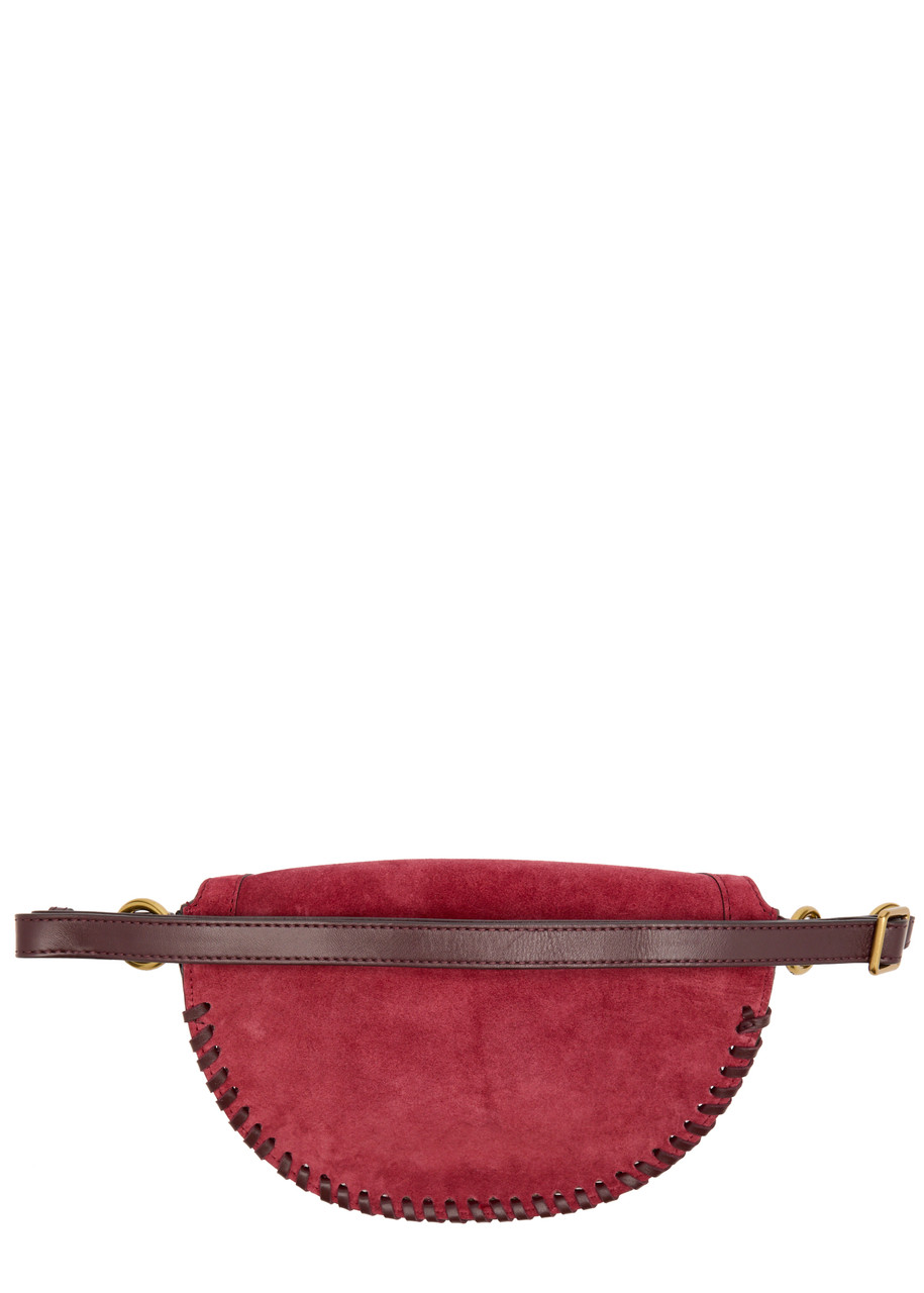 Isabel Marant Skano Suede Cross-body Bag In Burgundy