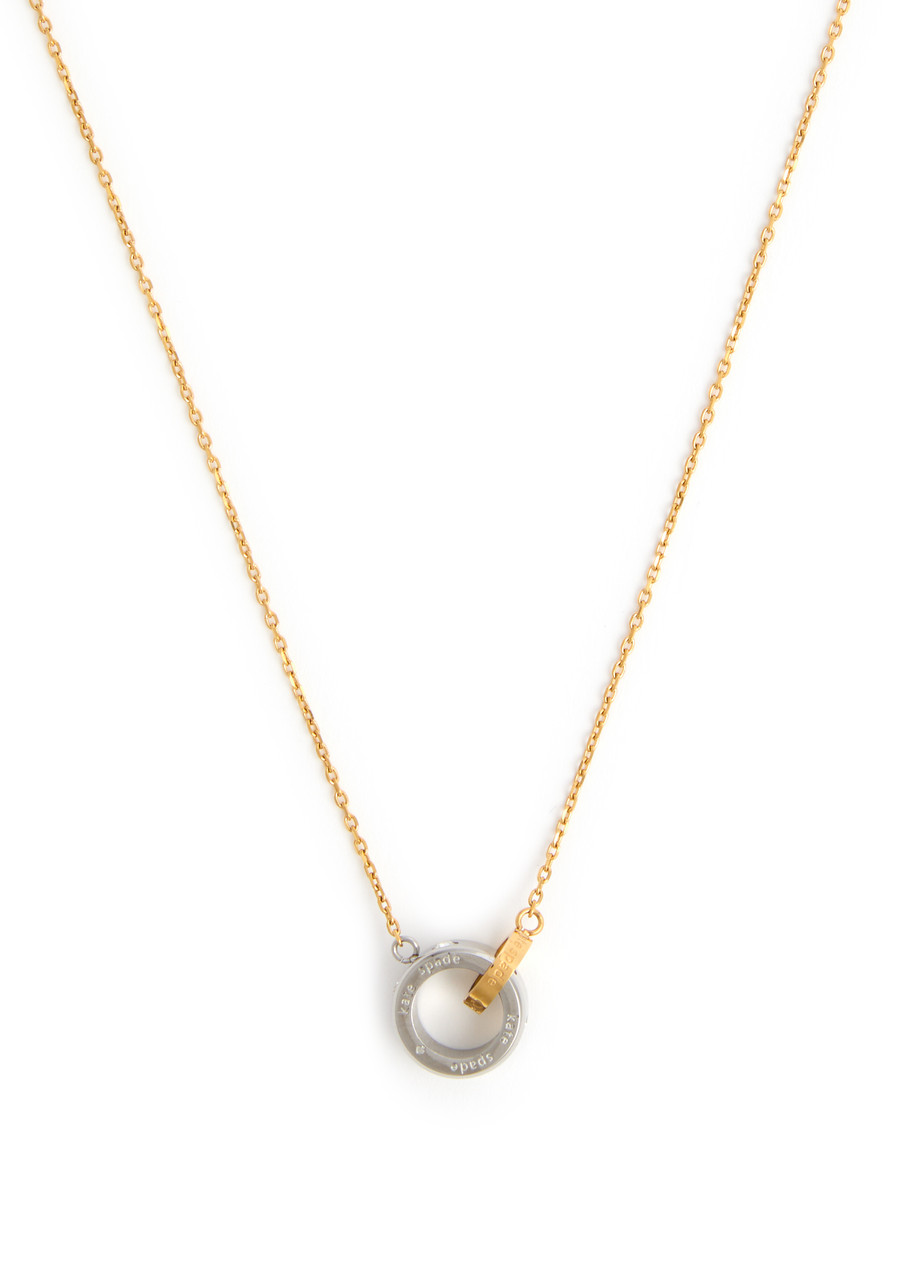 Kate Spade New York Set In Stone Interlink Two-tone Necklace In Gold