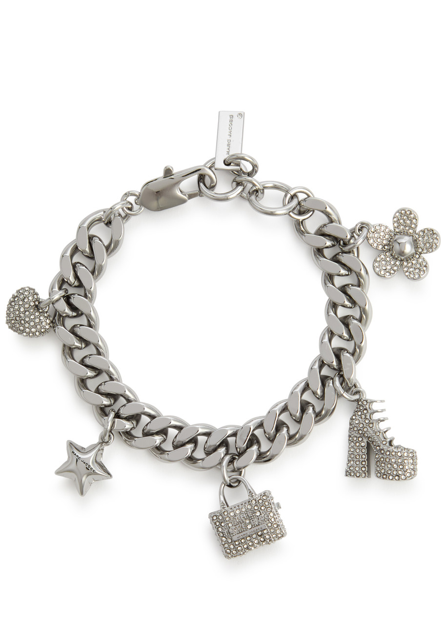 Marc Jacobs Icon Mini Charm Silver-plated Bracelet In Silver