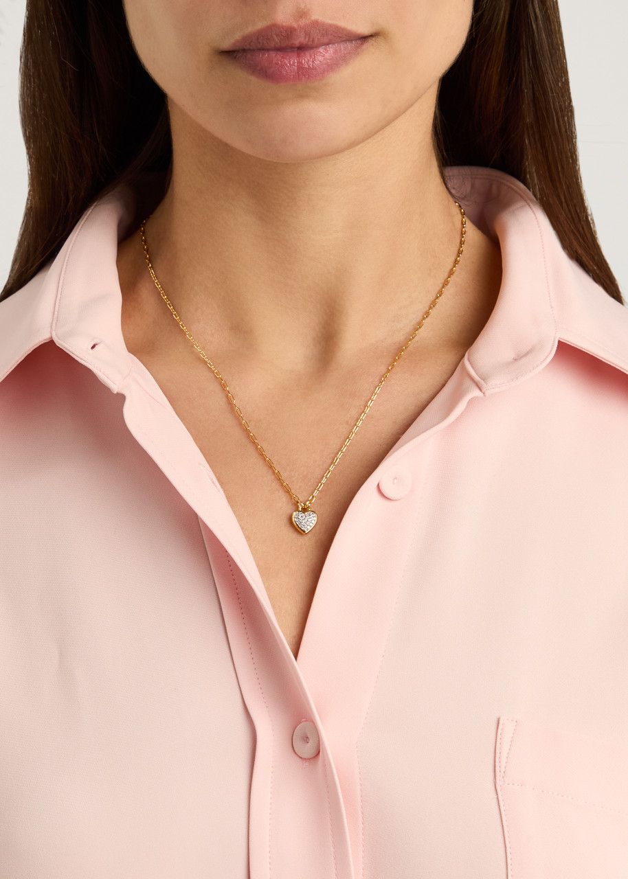 Kate Spade New York With All My Heart Crystal-embellished Necklace In Gold