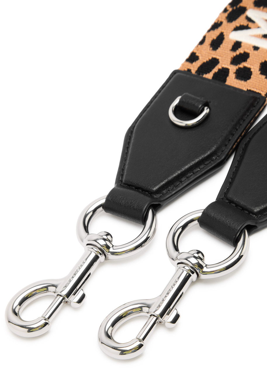 Marc Jacobs The Strap Leopard-jacquard Canvas Bag Strap In Black