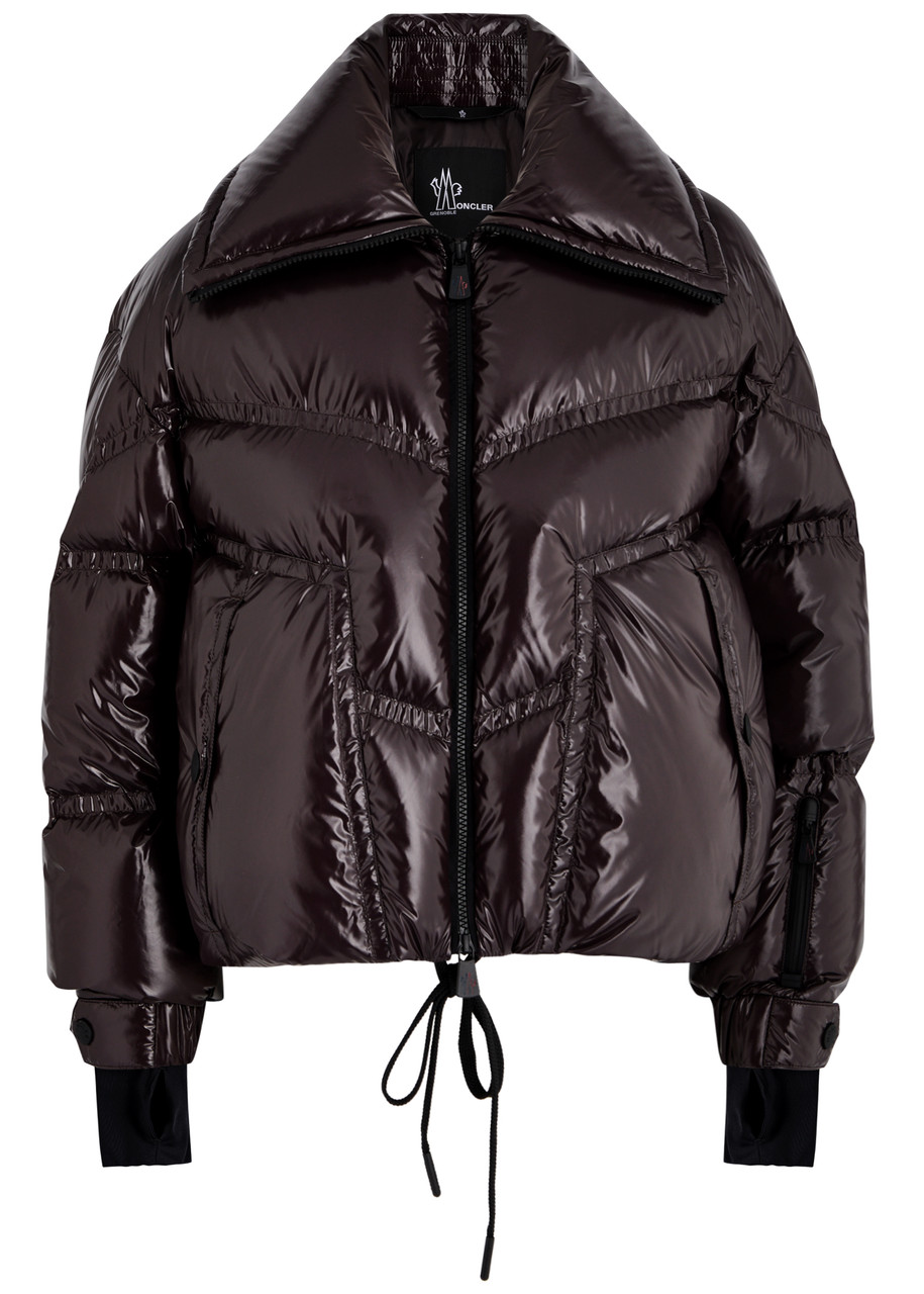 Moncler Cluses Quilted Shell Jacket In Dark Brown