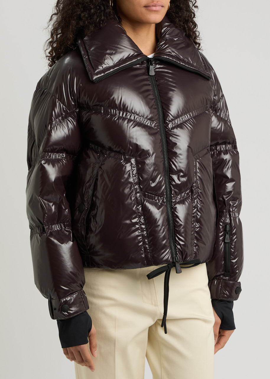 Moncler Cluses Quilted Shell Jacket In Dark Brown