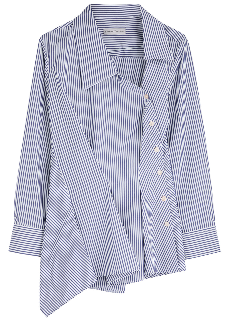 Palmer Harding Palmer//harding Hold Close Striped Cotton-poplin Shirt In Blue And White