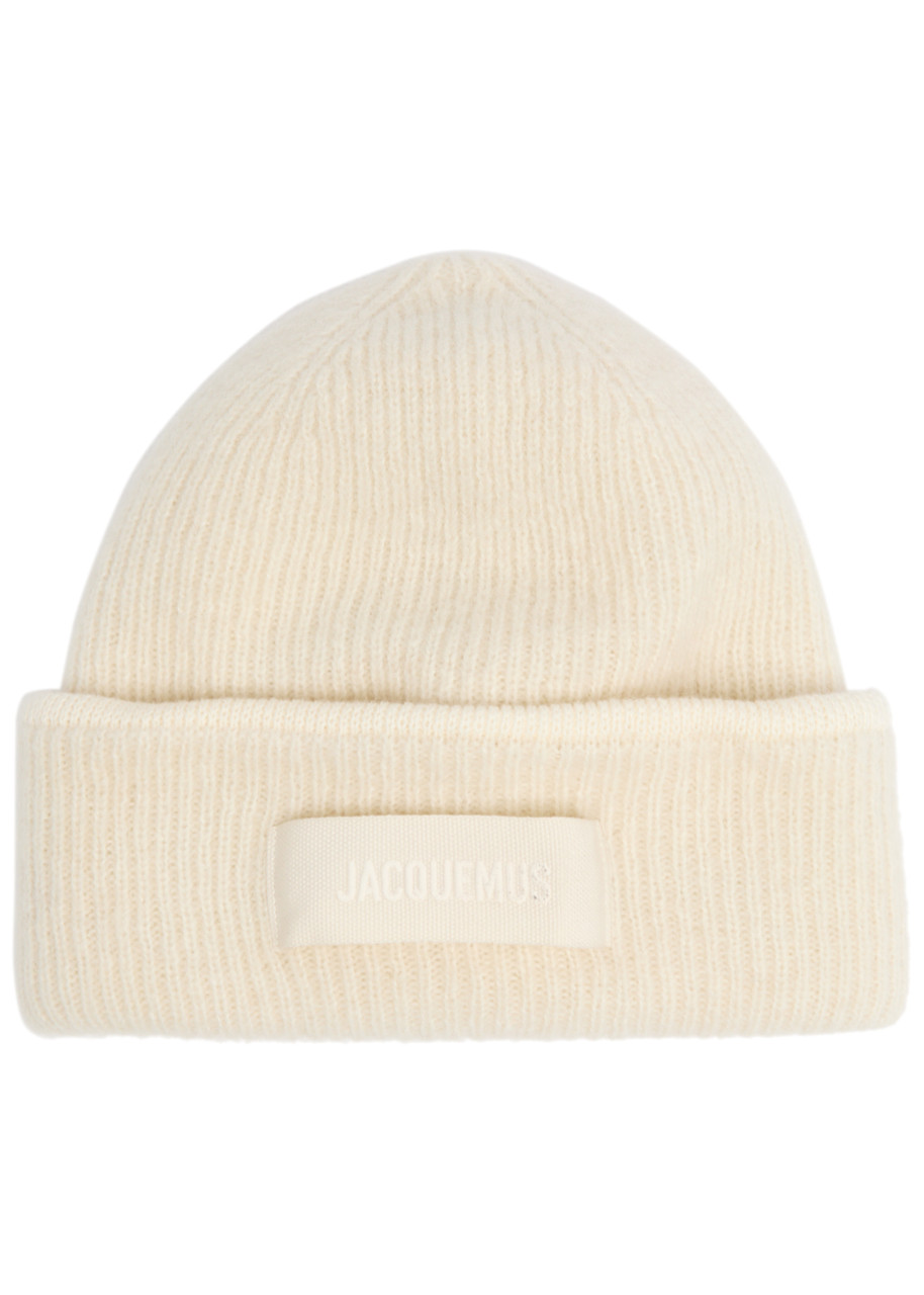 Jacquemus Le Bonnet Gros Grain Alpaca-blend Beanie In Off White