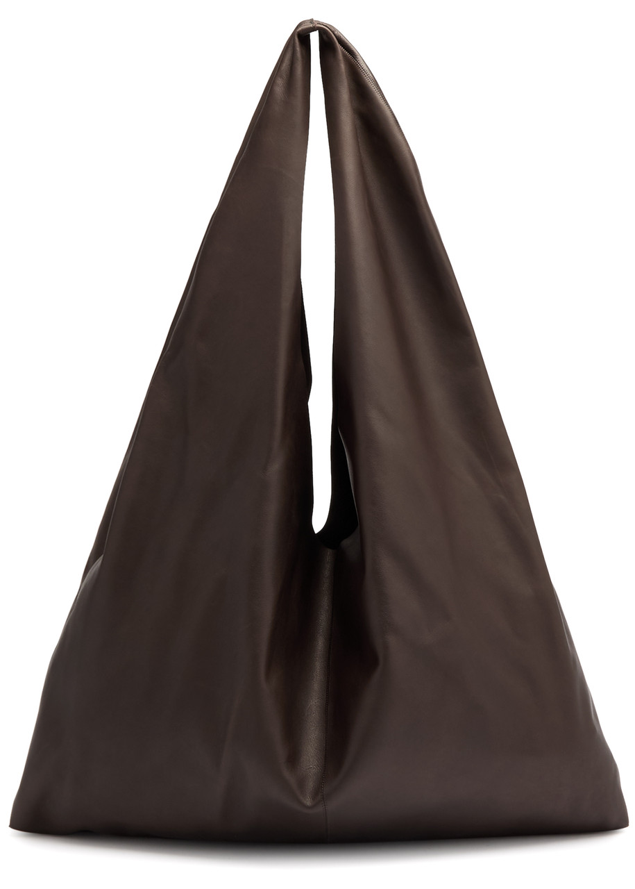 The Row New Bindle Leather Tote - Dark Brown - One Size