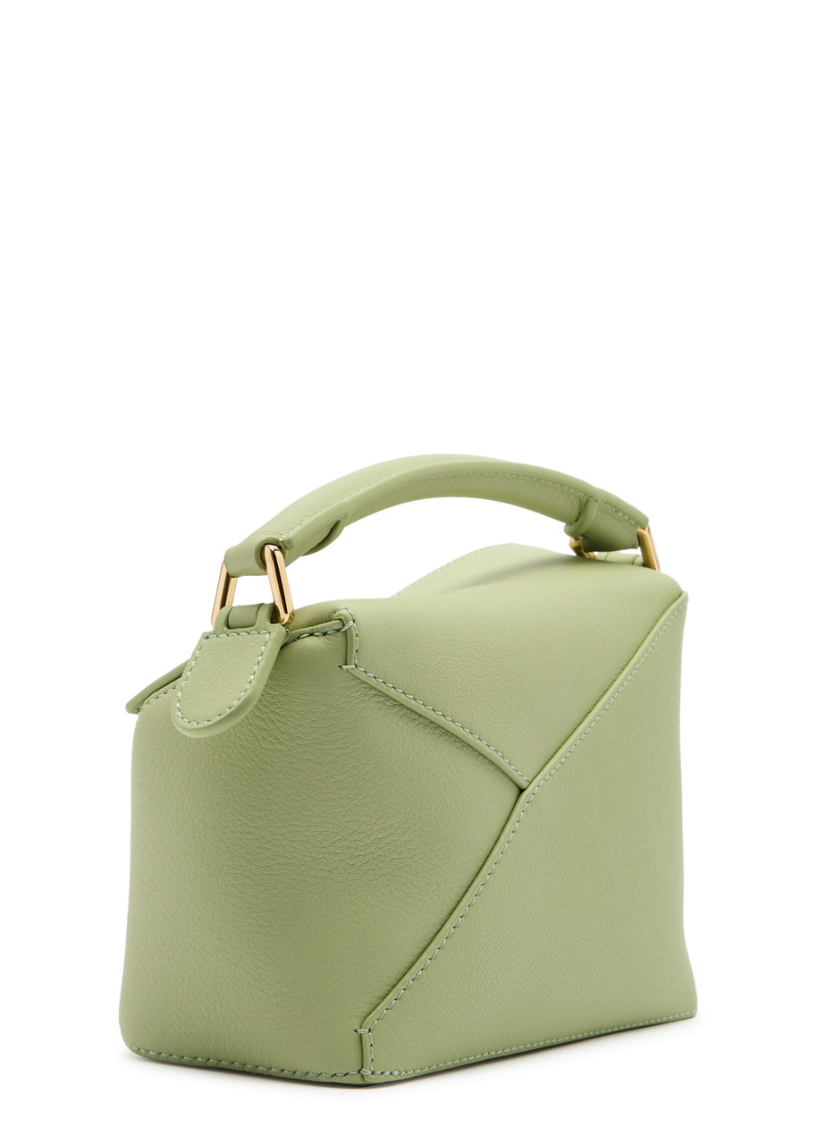  Loewe Puzzle Edge Mini Leather Cross-body Bag - Light Green - One Size 