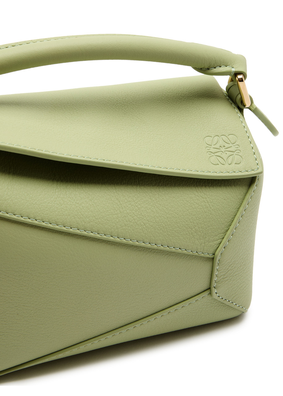  Loewe Puzzle Edge Mini Leather Cross-body Bag - Light Green - One Size 