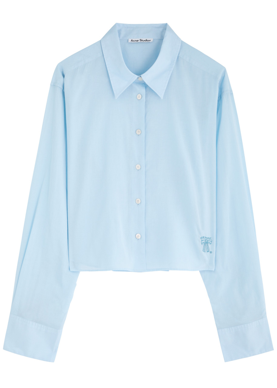 Acne Studios Embroidered Cotton Shirt - Light Blue - 36 (UK8 / S)