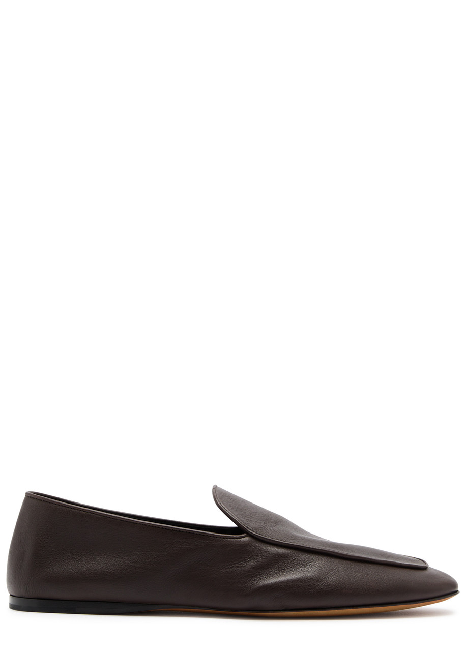 The Row Awar Leather Loafers In Brown