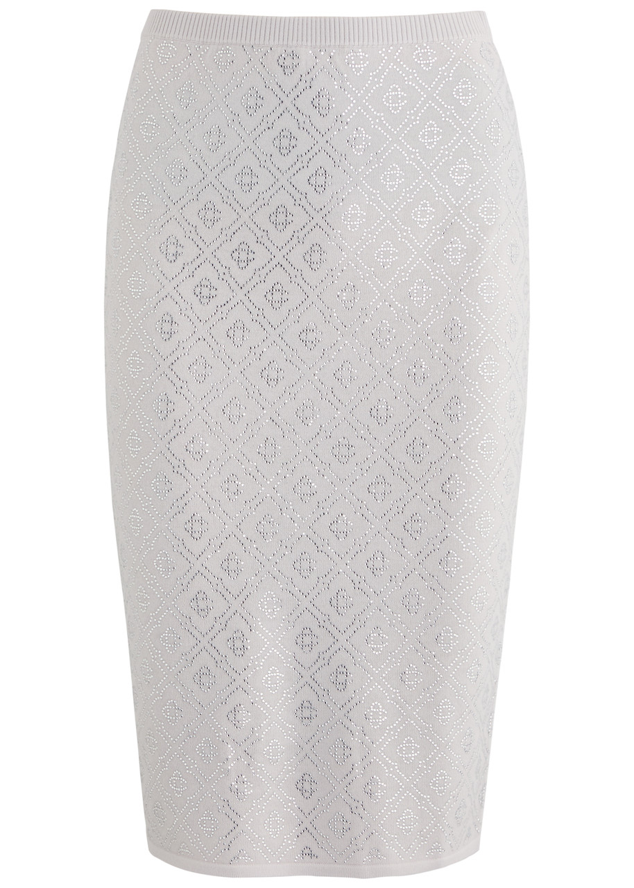 Casablanca Logo-embellished Wool Skirt - Grey - S (UK8-10 / S)