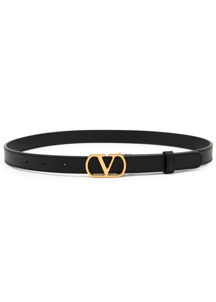 Valentino Leather Vlogo Signature Belt In Black