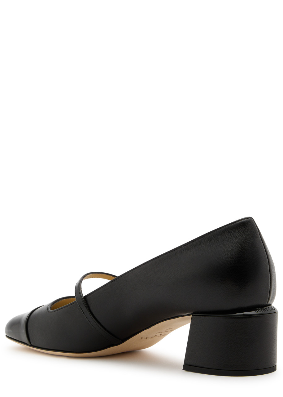 Jimmy Choo 'elisa 45' Black Pumps With Pearl Detail In Black