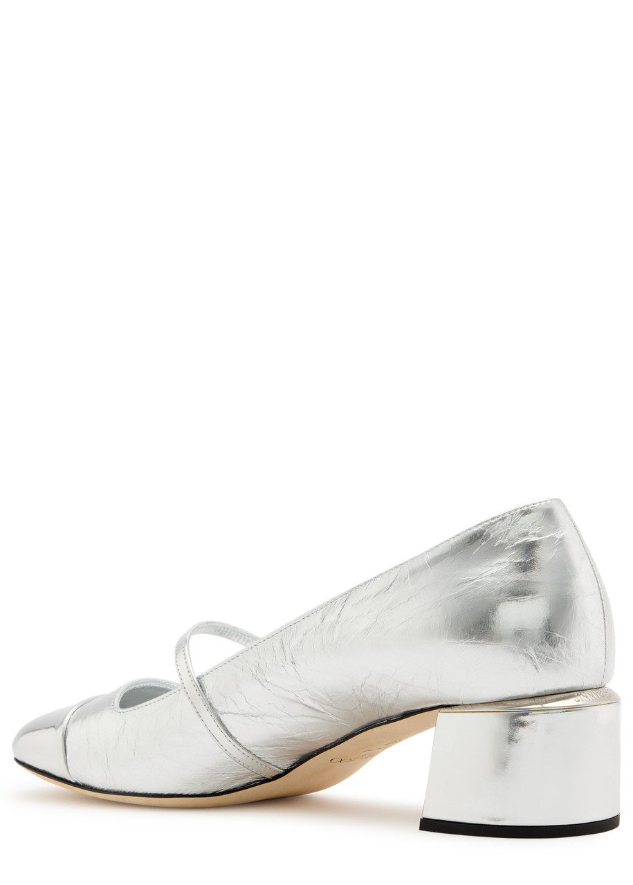 Jimmy Choo 45 Elisa Square Toe Pumps In Silver