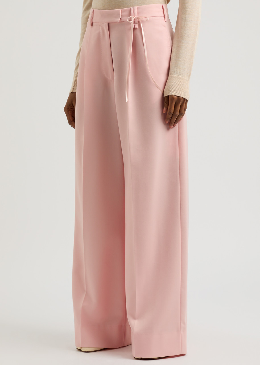 Simone Rocha Wide-leg Twill Trousers In Pink