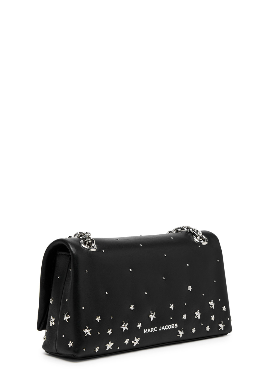 Marc Jacobs The Dual Chain Mini Studded Leather Shoulder Bag In Black