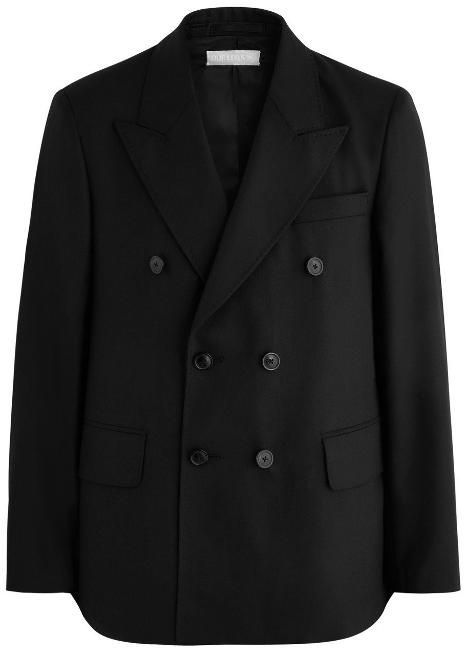 Our Legacy Unconstructed Double-breasted Wool Blazer - Black