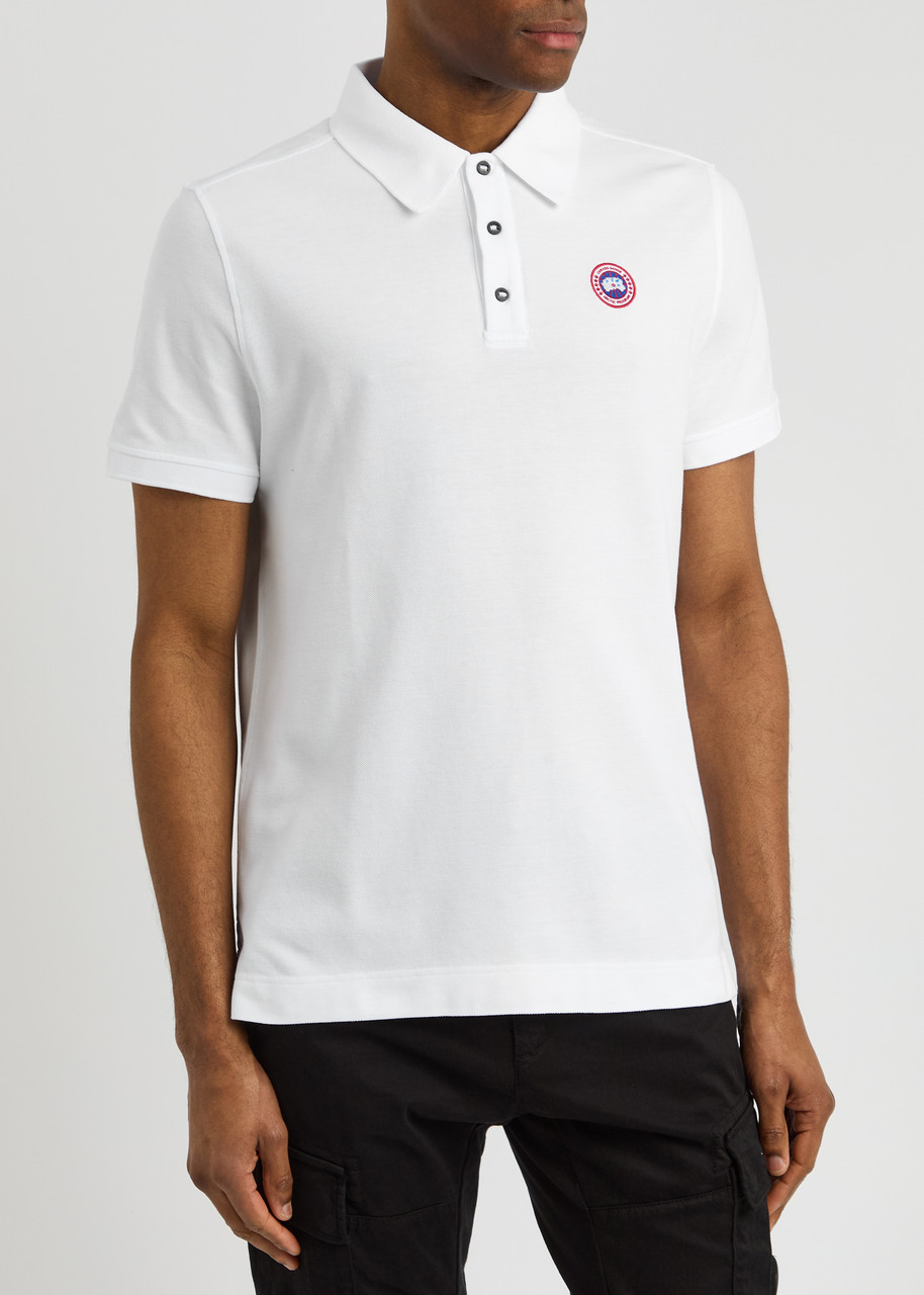Canada Goose White Short-sleeve Polo Shirt With Traditional Collar In White