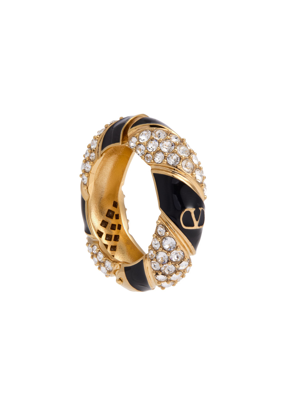 Valentino Garavani Large Crystal-embellished ear Cuff - Black - One Size