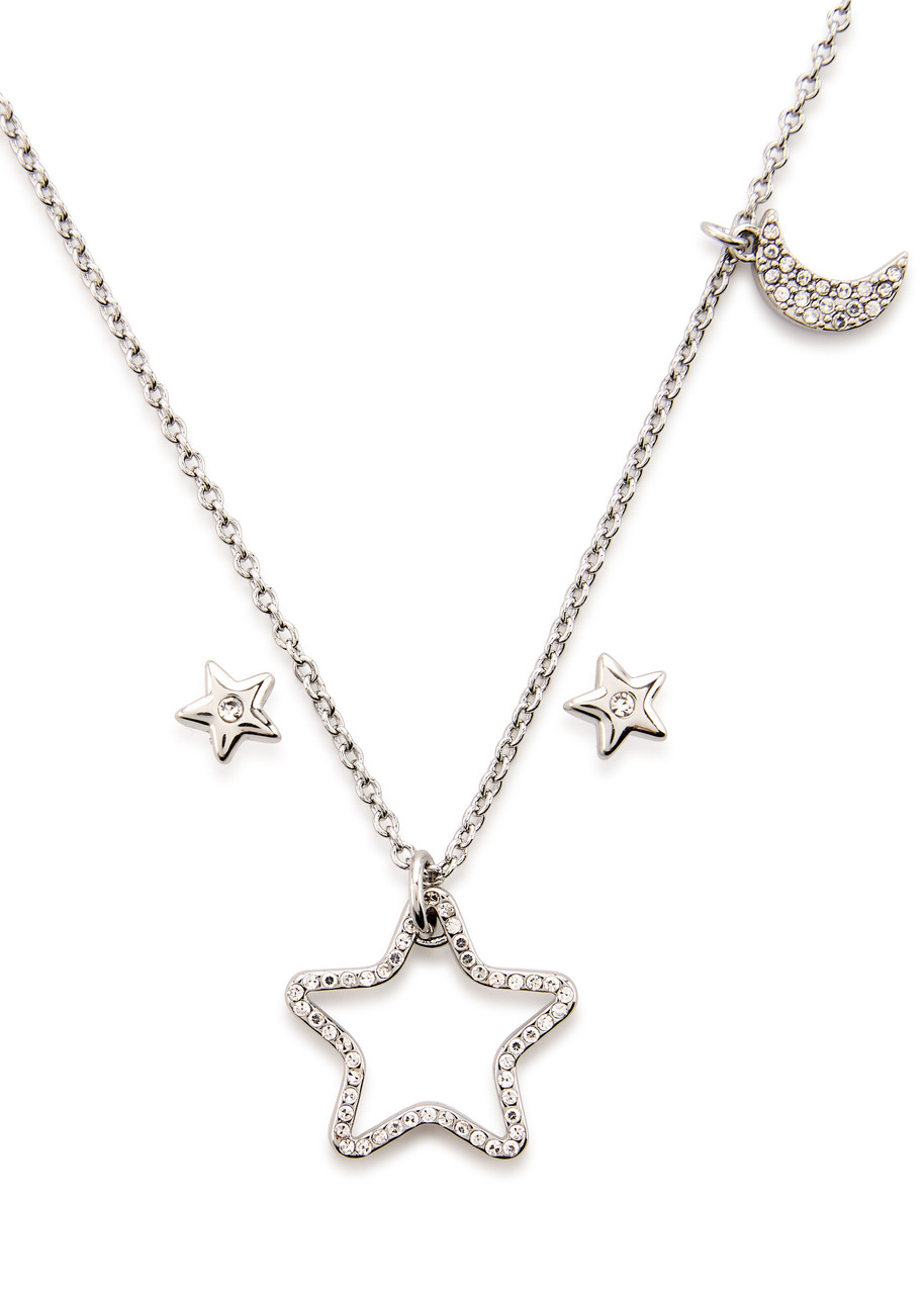 Coach Celestial Stud Earrings And Necklace Set In Silver