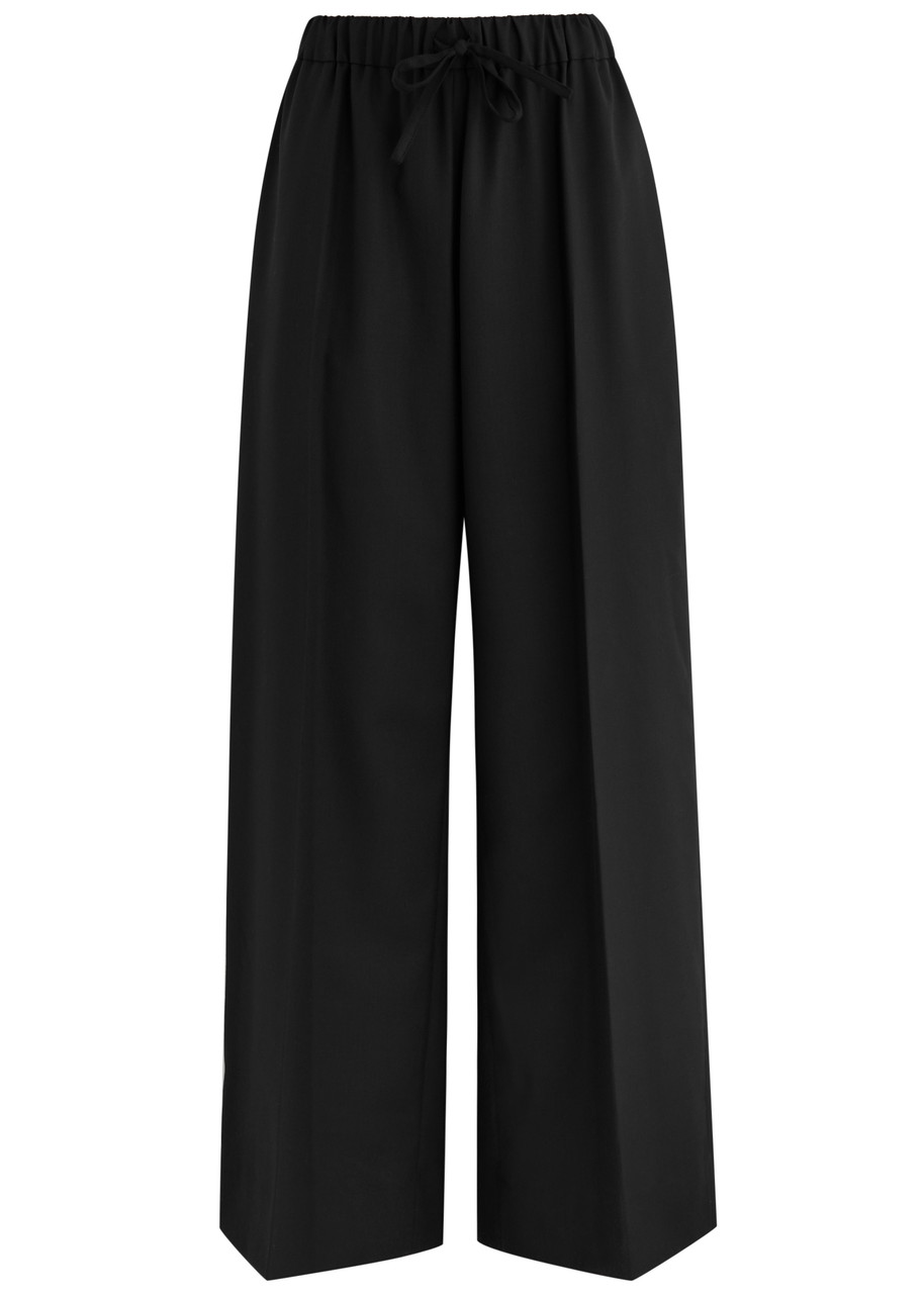 Simone Rocha Wide-leg Wool Trousers In Black