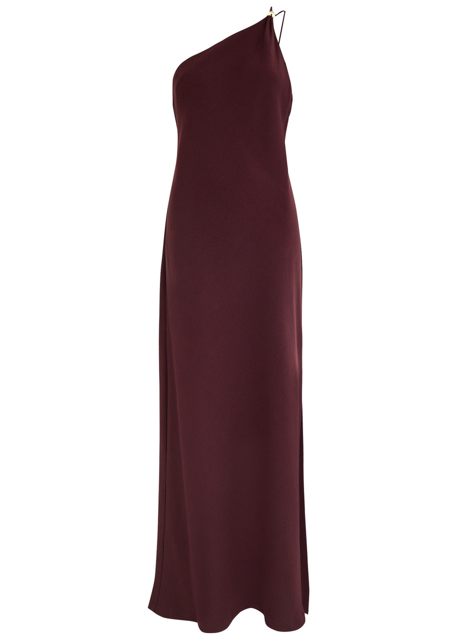Vince One-shoulder Crepe Maxi Dress - Burgundy