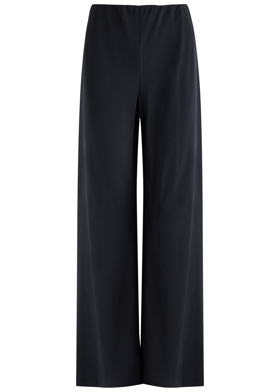 Vince Wide-leg Crepe Trousers In Dark Navy