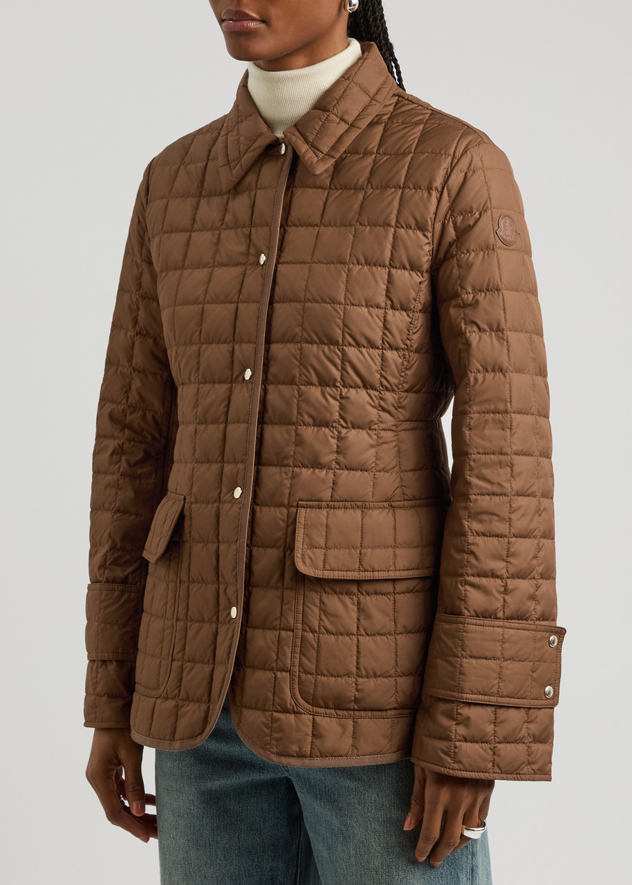 Moncler Epinal Quilted Shell Jacket In Brown