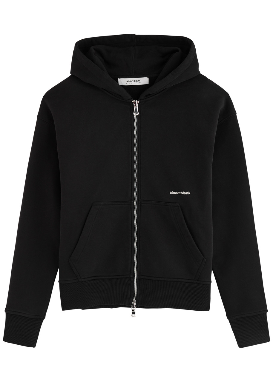 About Blank Box Logo-print Hooded Cotton Sweatshirt In Black