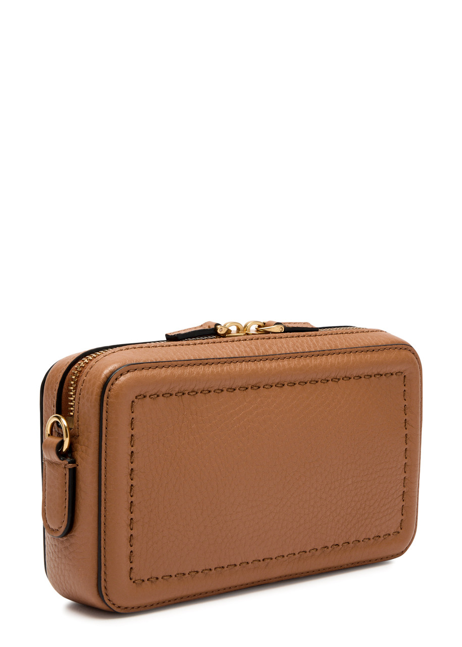Valentino Garavani Alltime Mini Leather Camera Bag In Beige