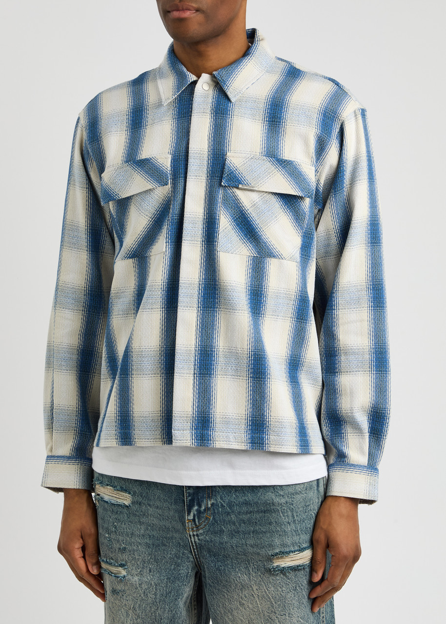  Represent Season Checked Cotton-blend Shirt - Mid Blu - S 