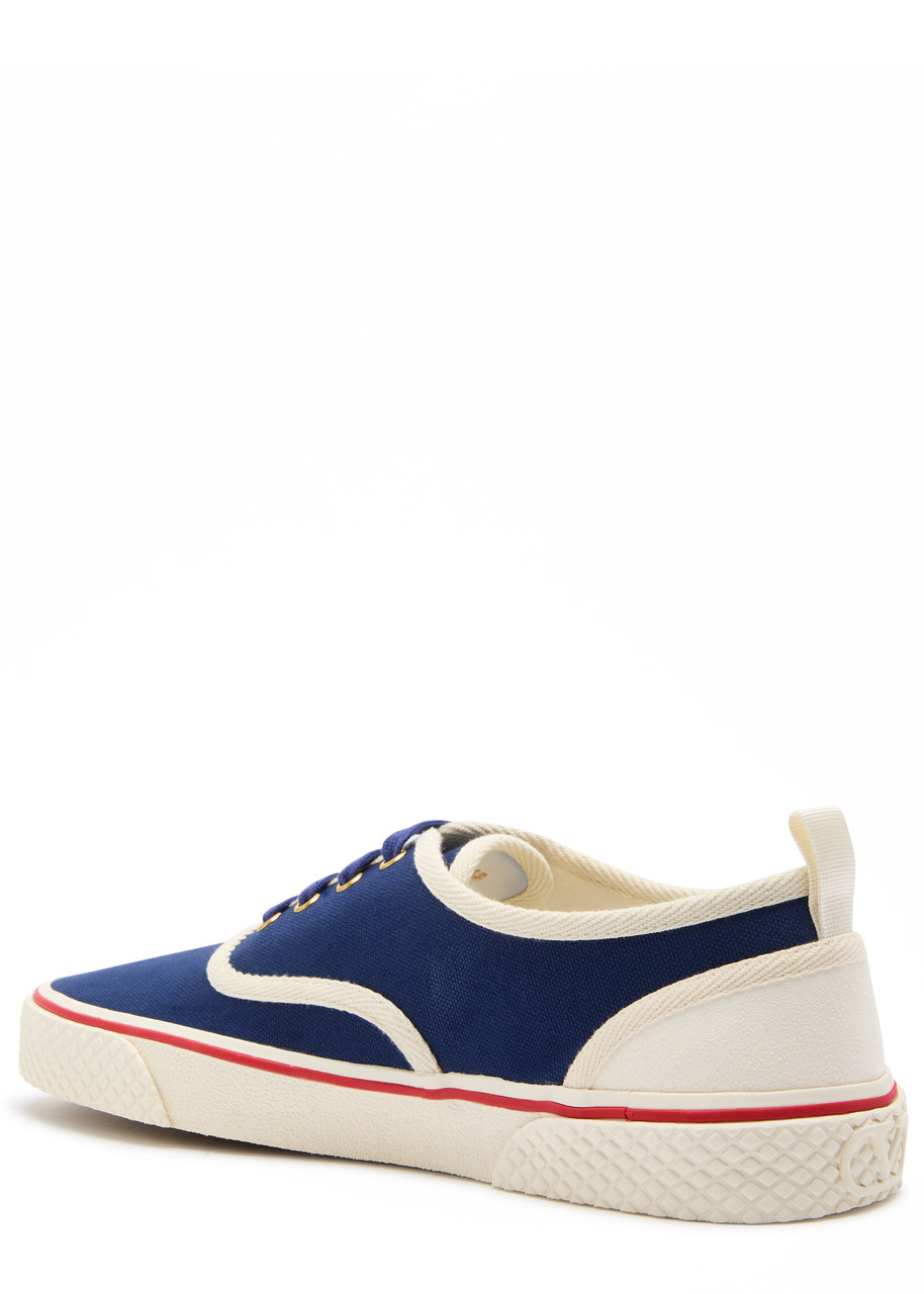 Valentino Garavani Blue Low Top Sneakers With Vlogo Patch On The Side In Cotton Man In Blue