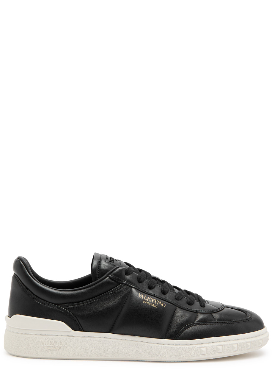 Valentino Black Upvillage Low Top Nappa Leather Sneakers In Black