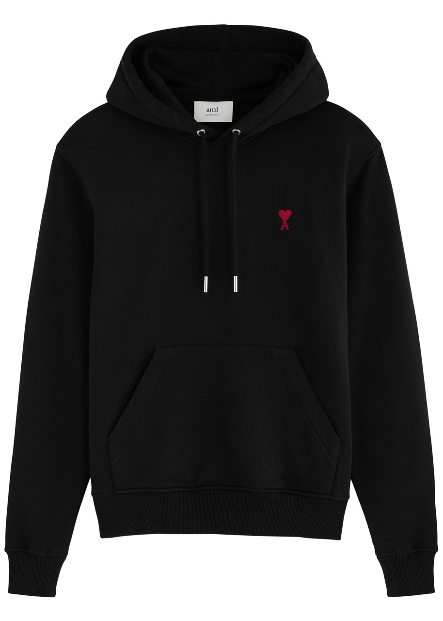 Ami Alexandre Mattiussi Hoodie Sweatshirt With Red Ami De Coeur Patch In Black
