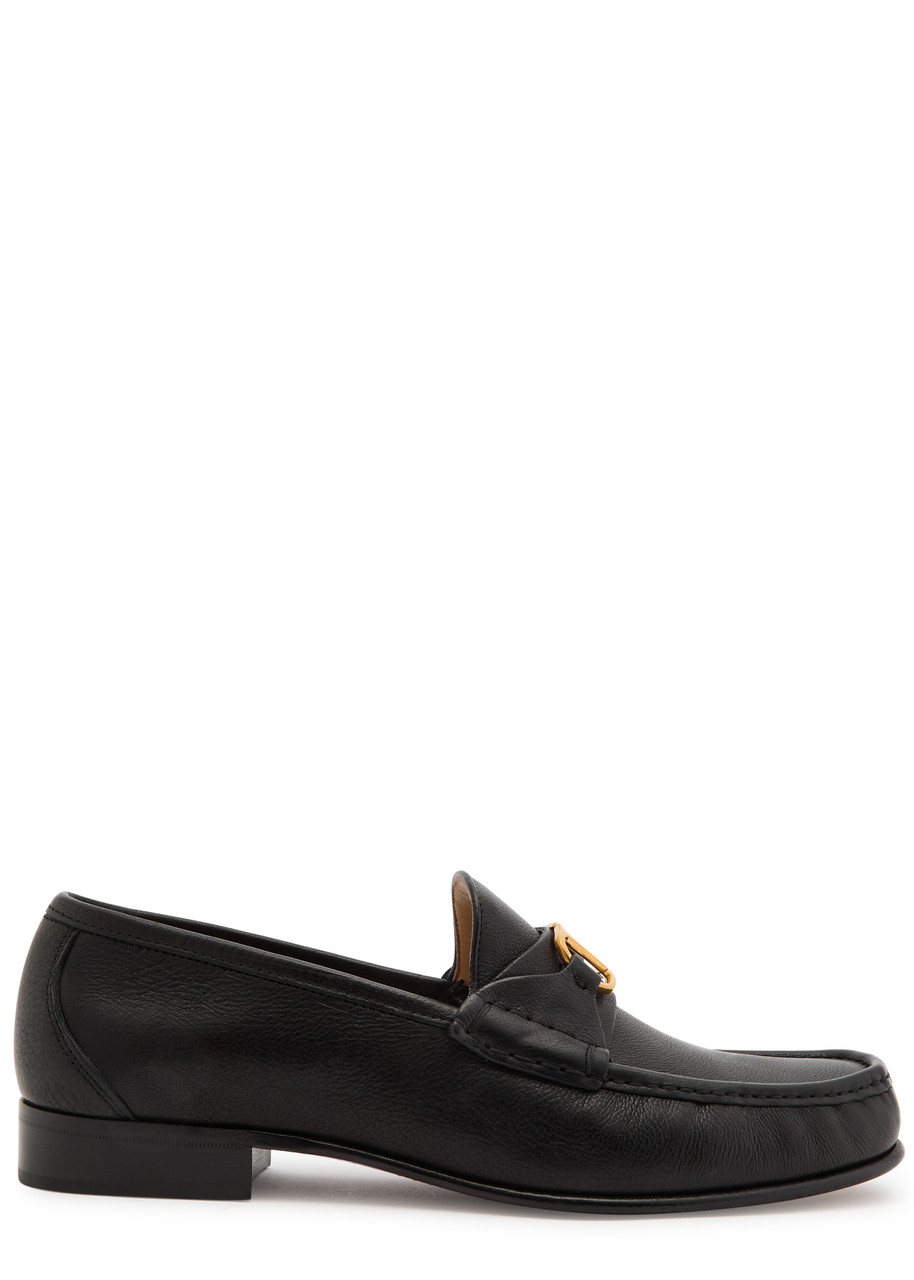 Valentino Garavani Vlogo Signature Loafer With Gold-tone Logo Detail In Black