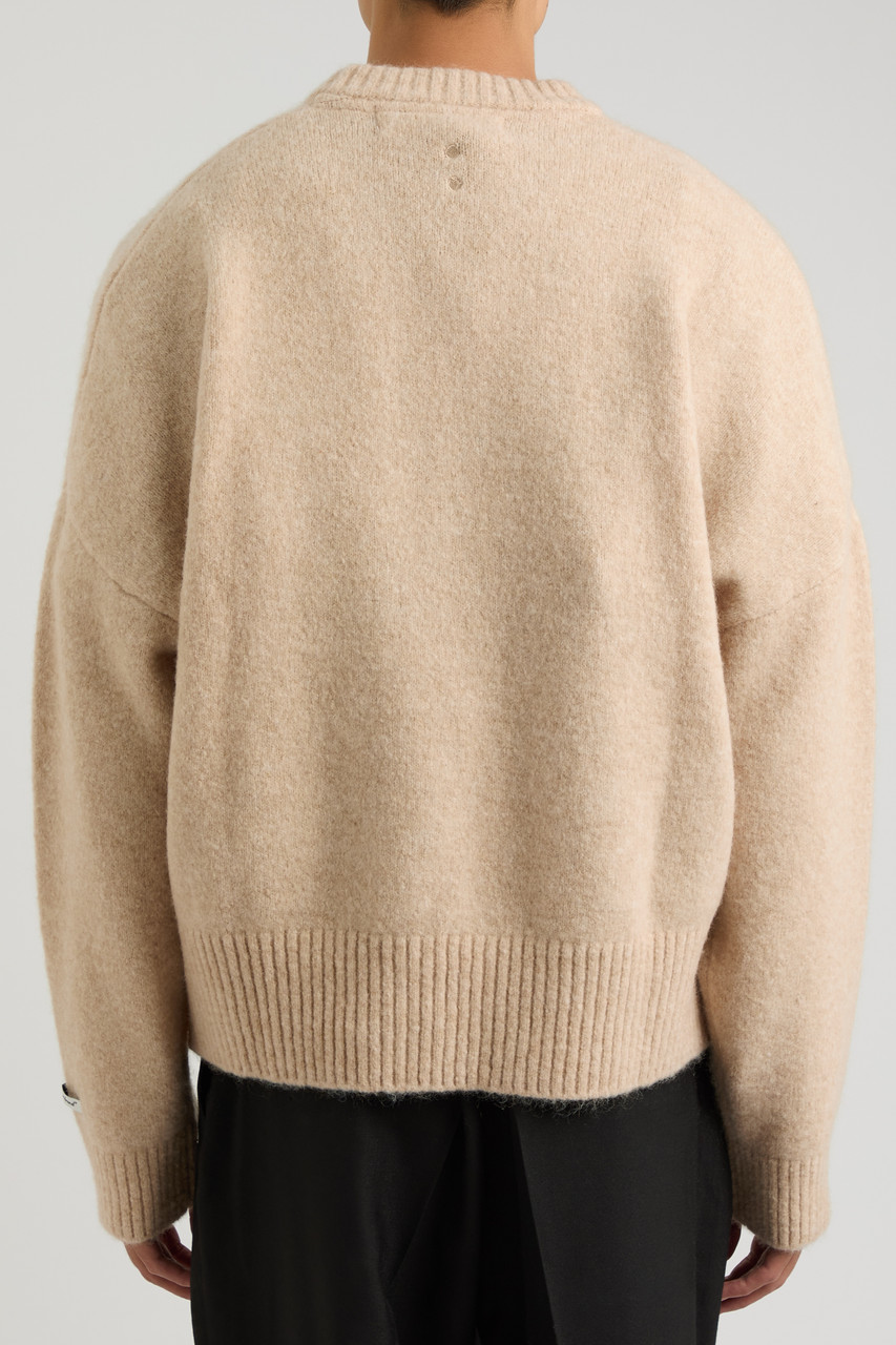  About Blank Logo-intarsia Wool-blend Jumper - Camel - Xl 