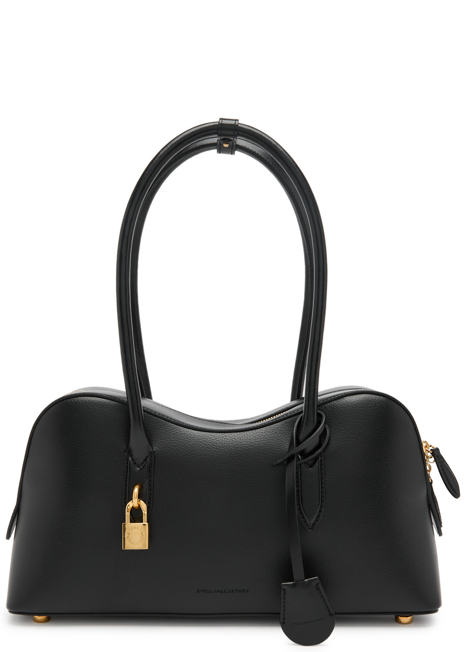 Stella Mccartney Structured Shape Shoulder Bag With Gold-tone Hardware In Black
