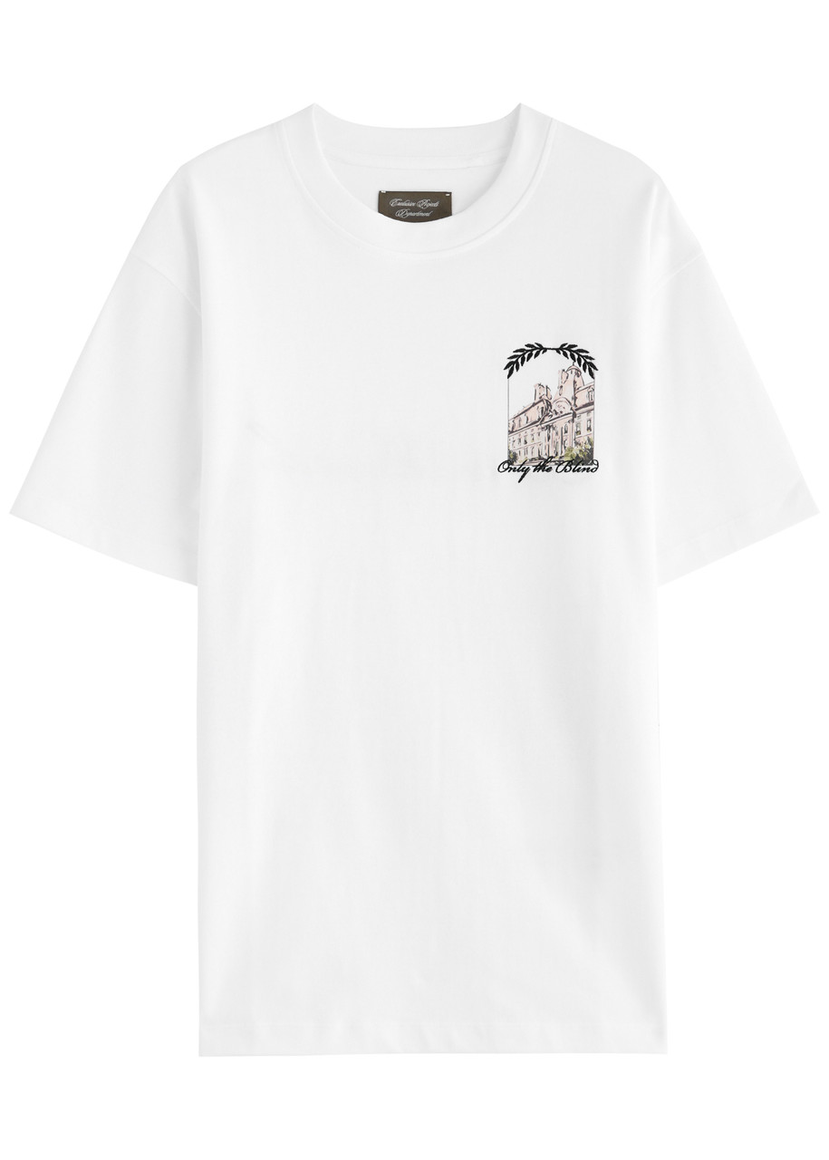 Only The Blind Carte Postale Printed Cotton T-shirt - White - XL