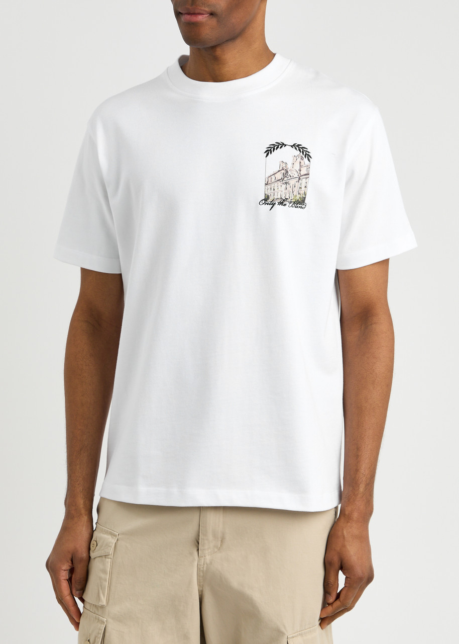 Only The Blind Carte Postale Printed Cotton T-shirt In White