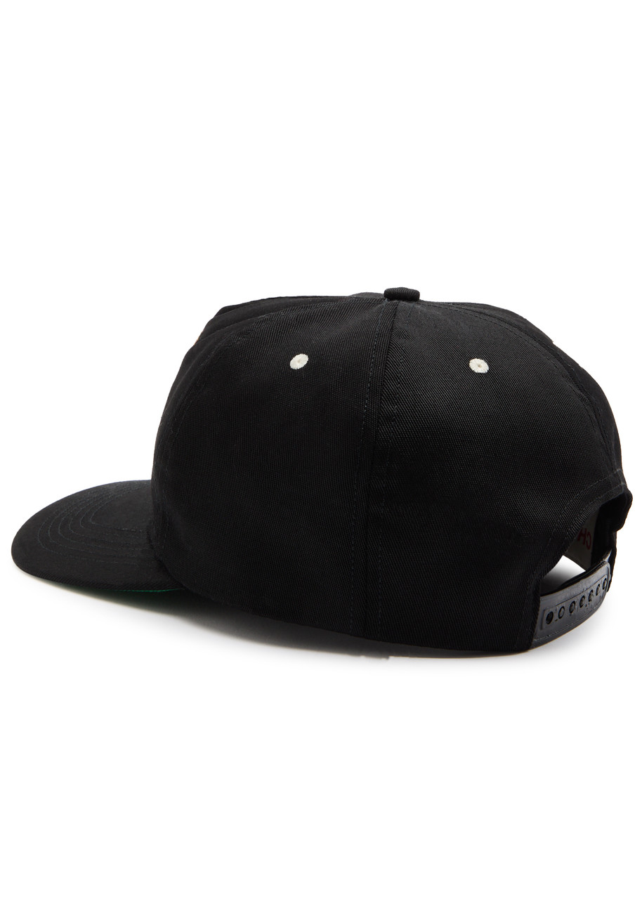 Cherry Los Angeles American West Embroidered Cotton Cap In Black