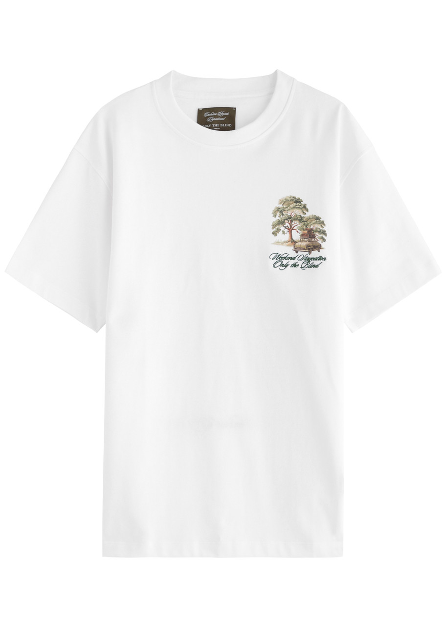 Only The Blind Weekend Staycation Printed Cotton T-shirt - White - M