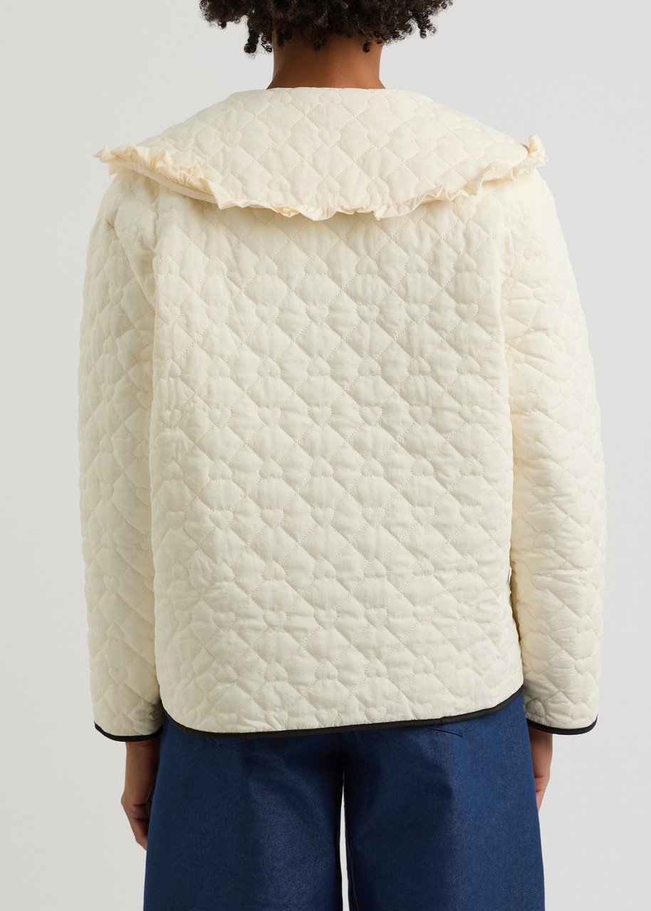  Sister Jane Swallow Quilted Shell Jacket - Cream - 12 (uk12 / M) 