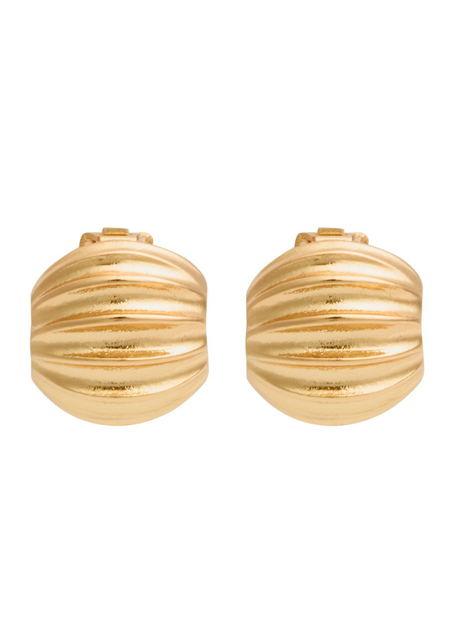 Kenneth Jay Lane Textured Clip-on Stud Earrings In Gold