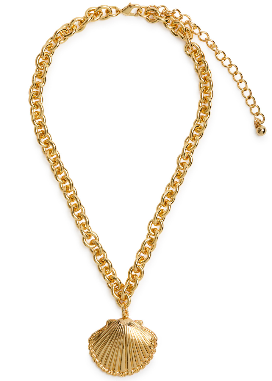  Kenneth Jay Lane Clam Shell Chain Necklace - Gold - One Size 