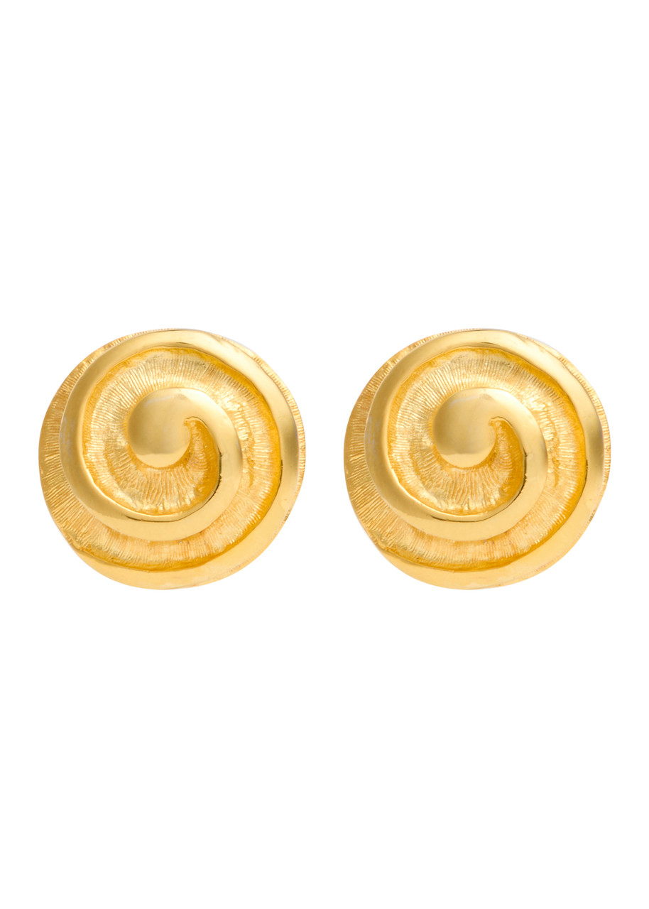 Kenneth Jay Lane Swirl Textured Clip-on Stud Earrings In Gold